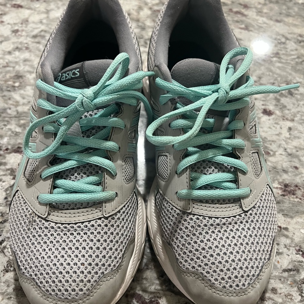 ASICS Women's Athletic Shoes in Gray and Mint